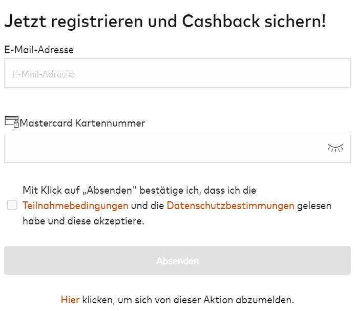Mastercard Cashback Anmeldung Schritt-1