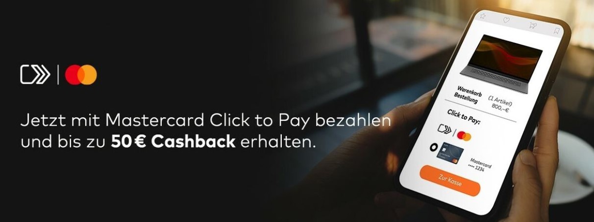 Mastercard Click to Pay mit 50 € Cashback