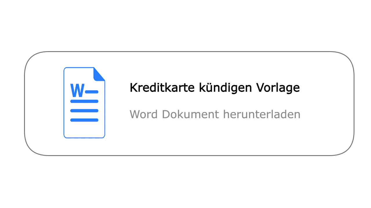 Kreditkarte kündigen Vorlage