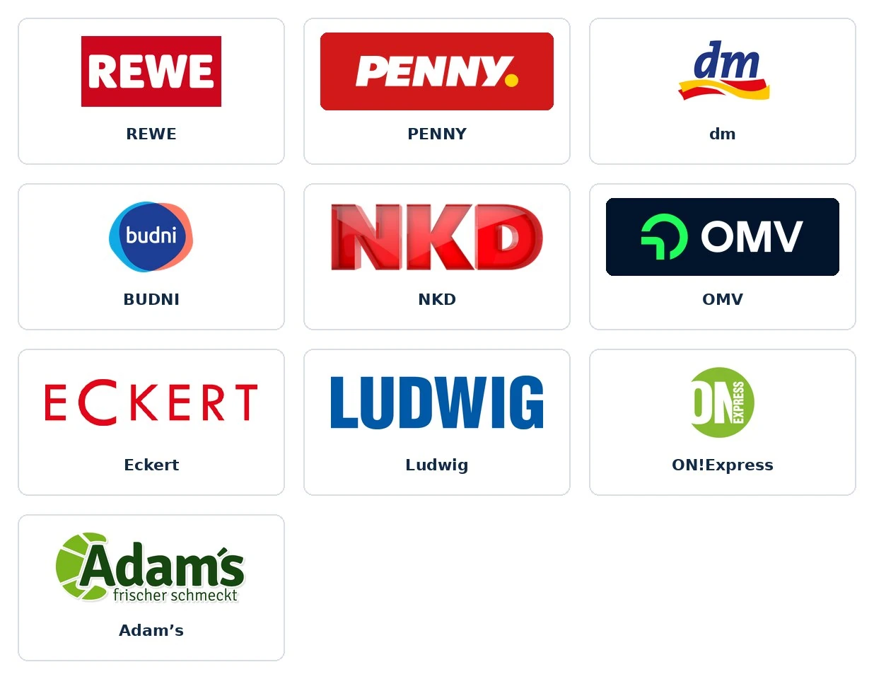 Cash26 Partner in Deutschland: REWE, Penny, dm, Budni, NKD, OMV, Eckert, Ludwig, ON!Express und Adam’s